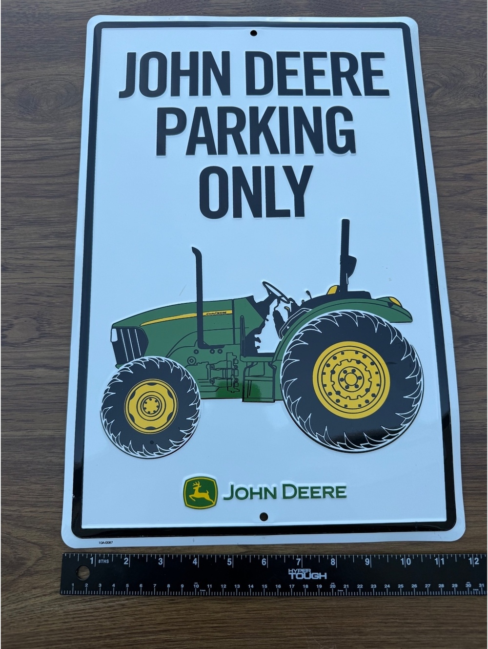 John Deere Tractor "Parking Only" Metal Wall Sign 12" x 8"